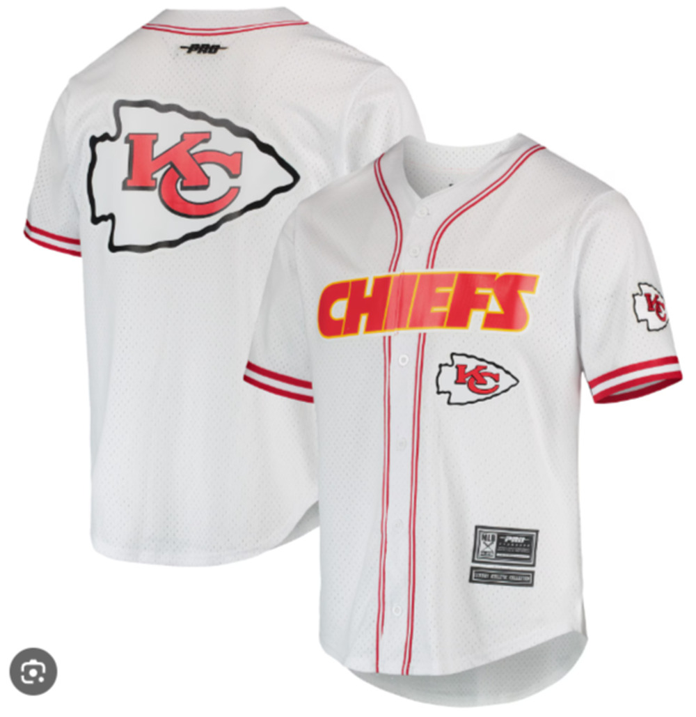 NFL Men's Kansas City Chiefs Pro Standard White Mesh Button-Up Shirt XL